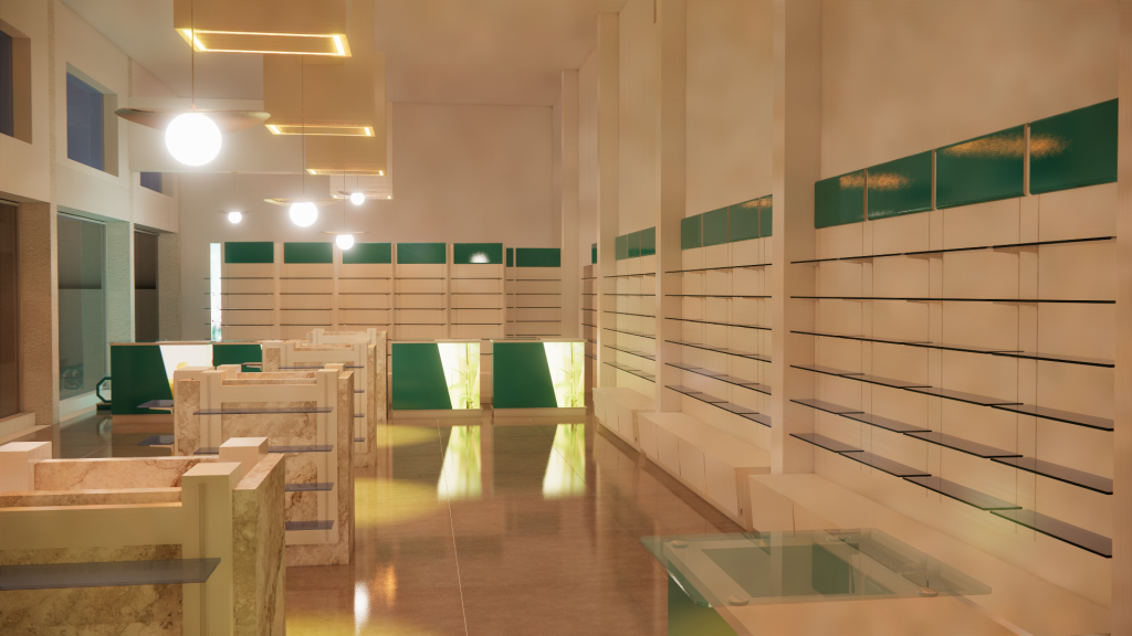 Un système développé par carmel design permet d’adapter harmonieusement le mobilier au cadre de votre pharmacie .De cette façon vous avez un service clientèle performant